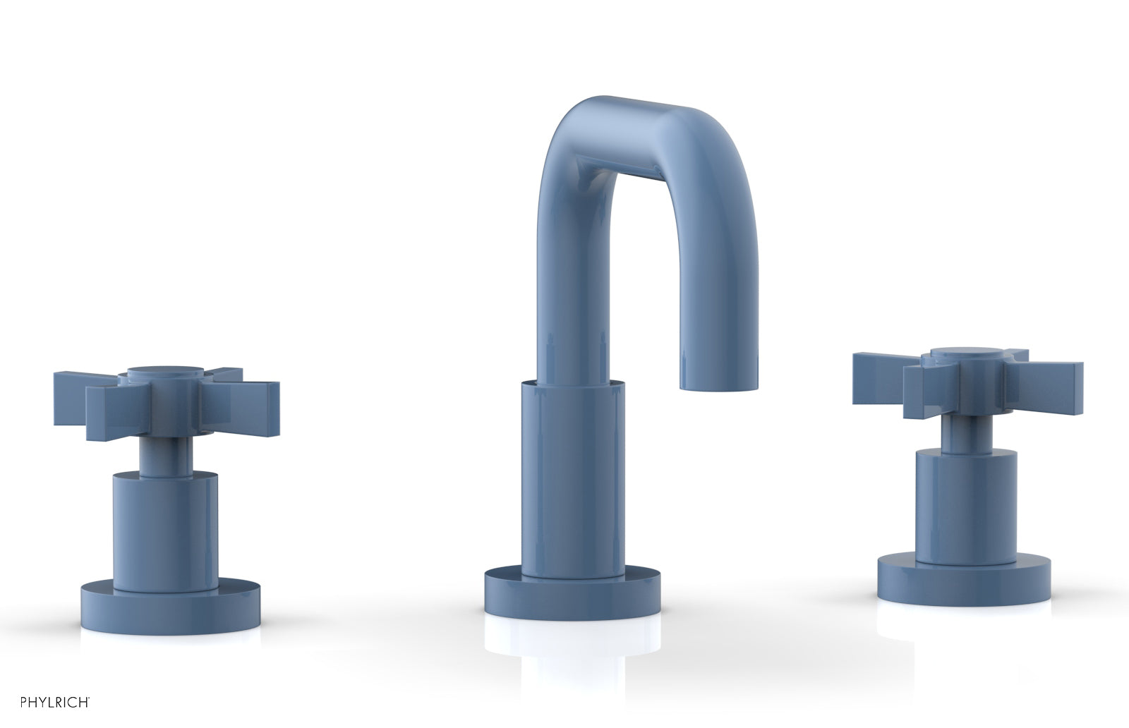 Basic Widespread Faucet, 6 3/8" High Spout, Blade Cross Handles D139