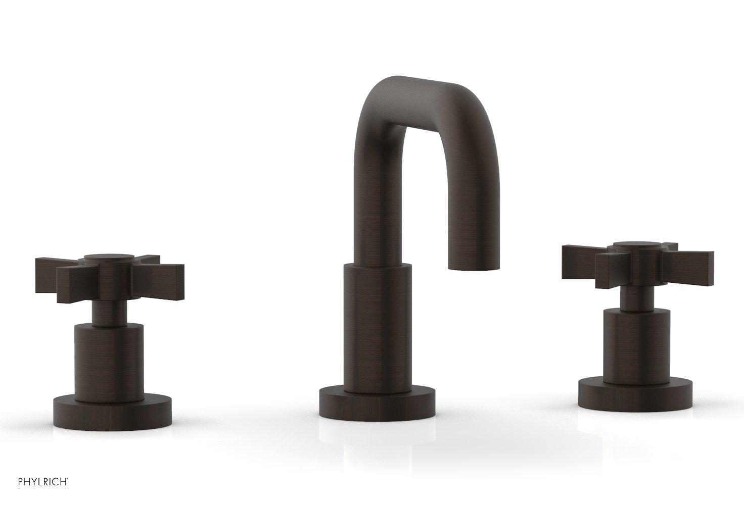 Basic Widespread Faucet, 6 3/8" High Spout, Blade Cross Handles D139