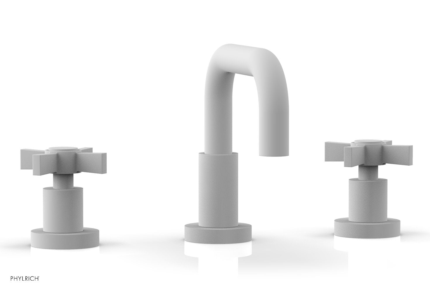 Basic Widespread Faucet, 6 3/8" High Spout, Blade Cross Handles D139