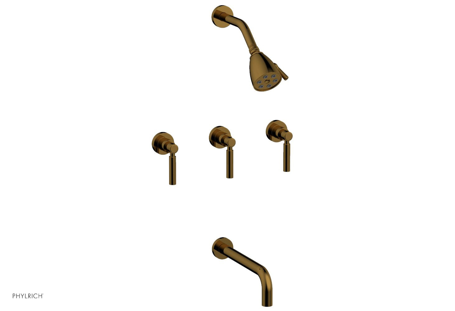 BASIC Three Handle Tub and Shower Set 10" Spout - Lever Handles D2130-10