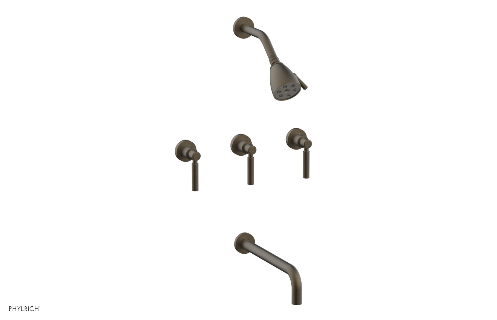 BASIC Three Handle Tub and Shower Set 12" Spout - Lever Handles D2130-12