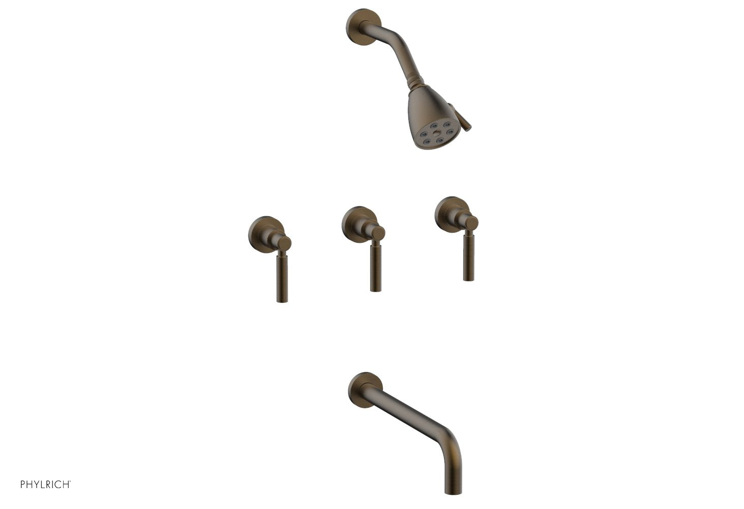 BASIC Three Handle Tub and Shower Set 12" Spout - Lever Handles D2130-12