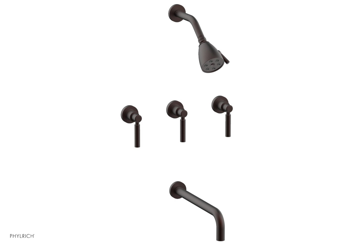 BASIC Three Handle Tub and Shower Set 12" Spout - Lever Handles D2130-12