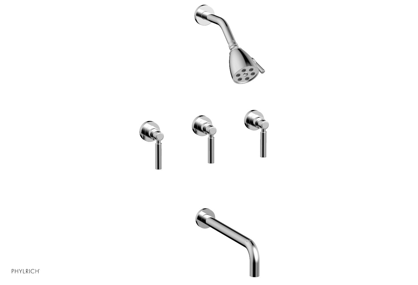 BASIC Three Handle Tub and Shower Set 12" Spout - Lever Handles D2130-12