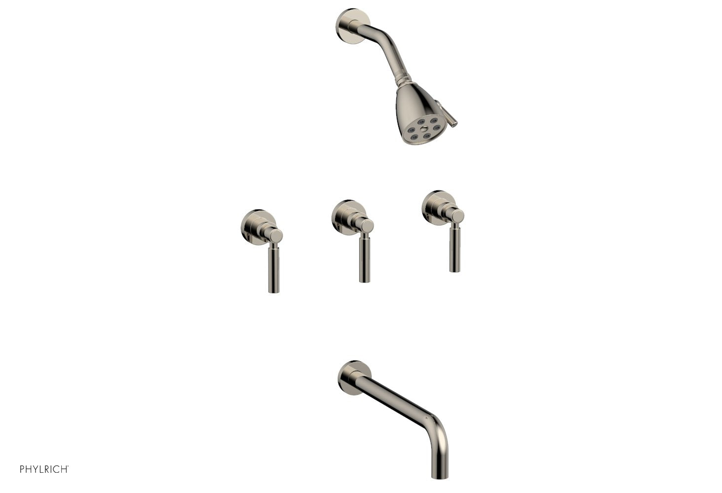 BASIC Three Handle Tub and Shower Set 12" Spout - Lever Handles D2130-12