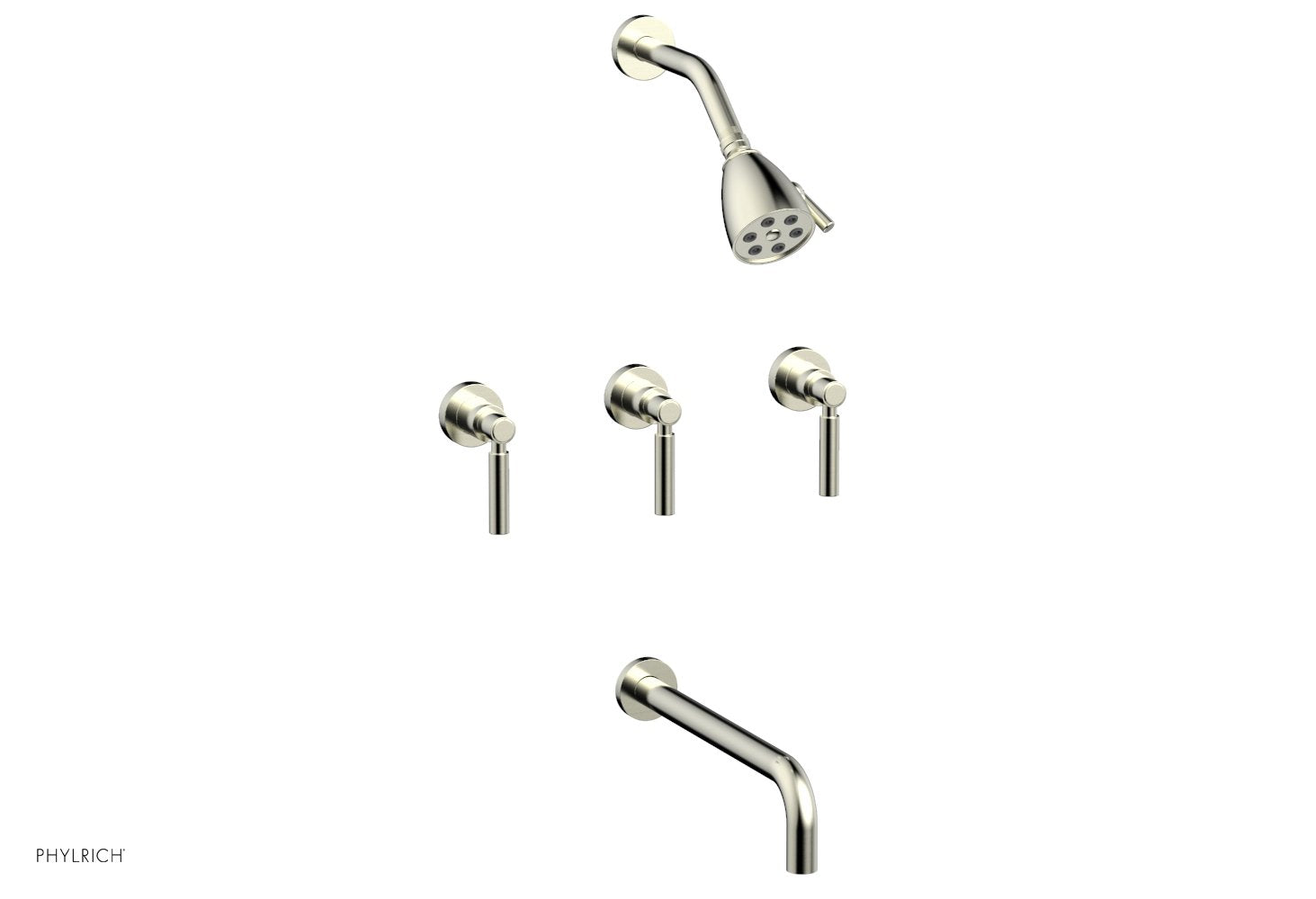 BASIC Three Handle Tub and Shower Set 12" Spout - Lever Handles D2130-12