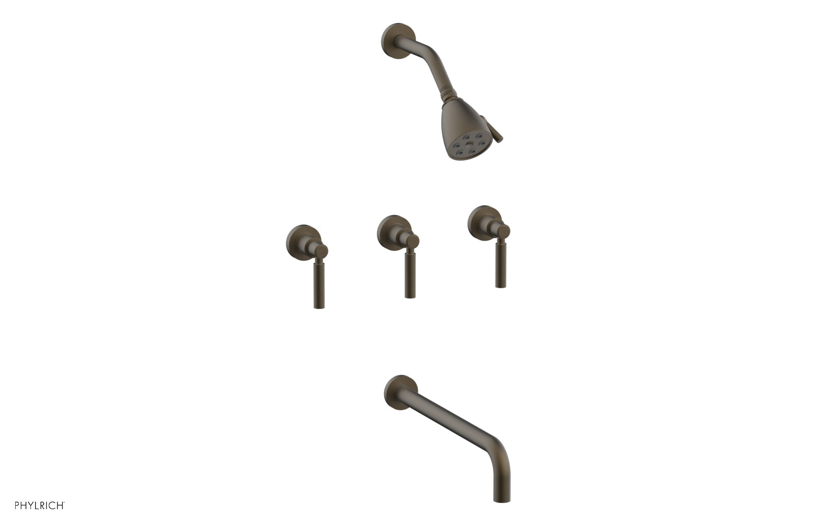 BASIC Three Handle Tub and Shower Set 14" Spout - Lever Handles D2130-14