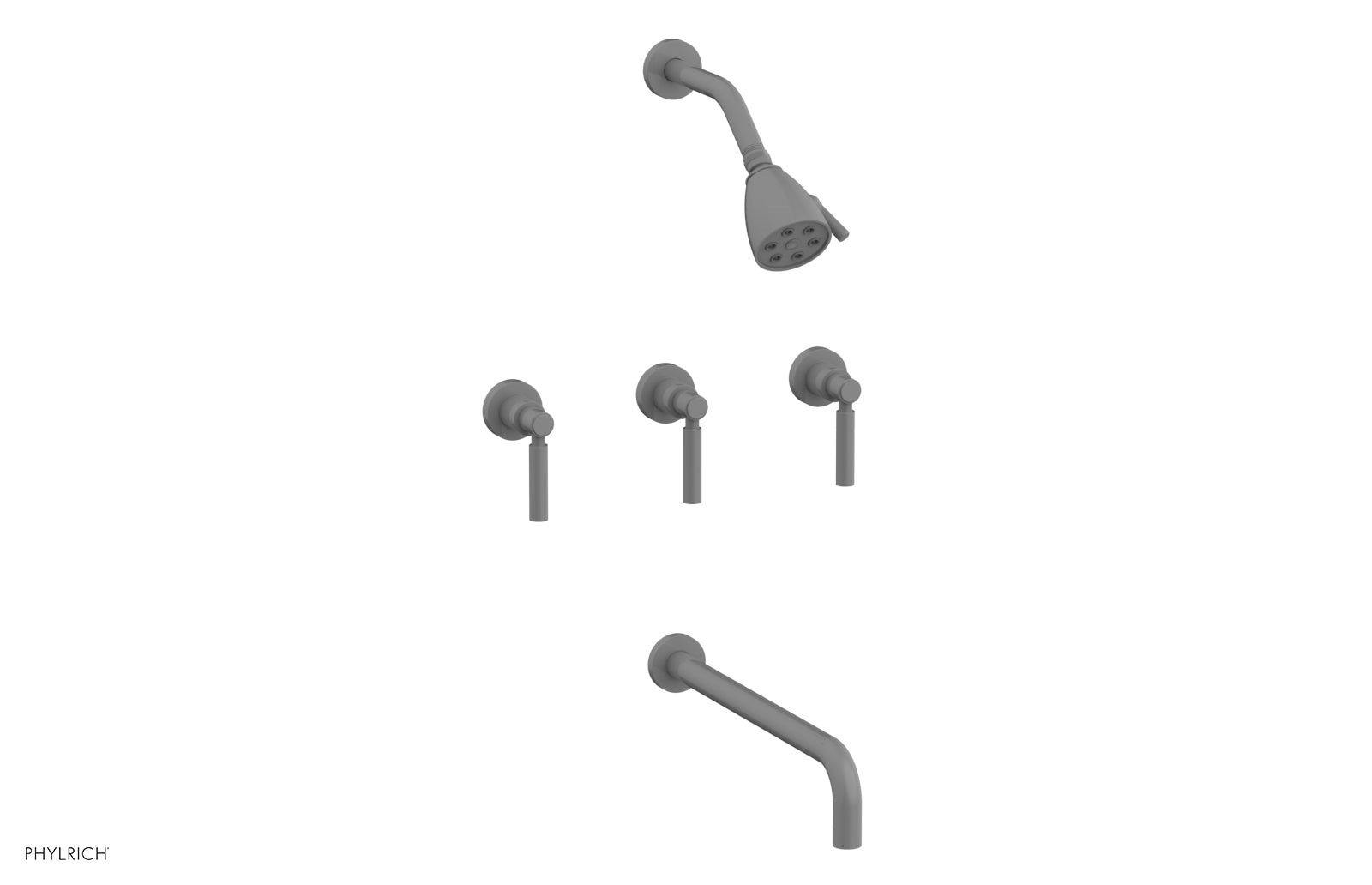 BASIC Three Handle Tub and Shower Set 14" Spout - Lever Handles D2130-14