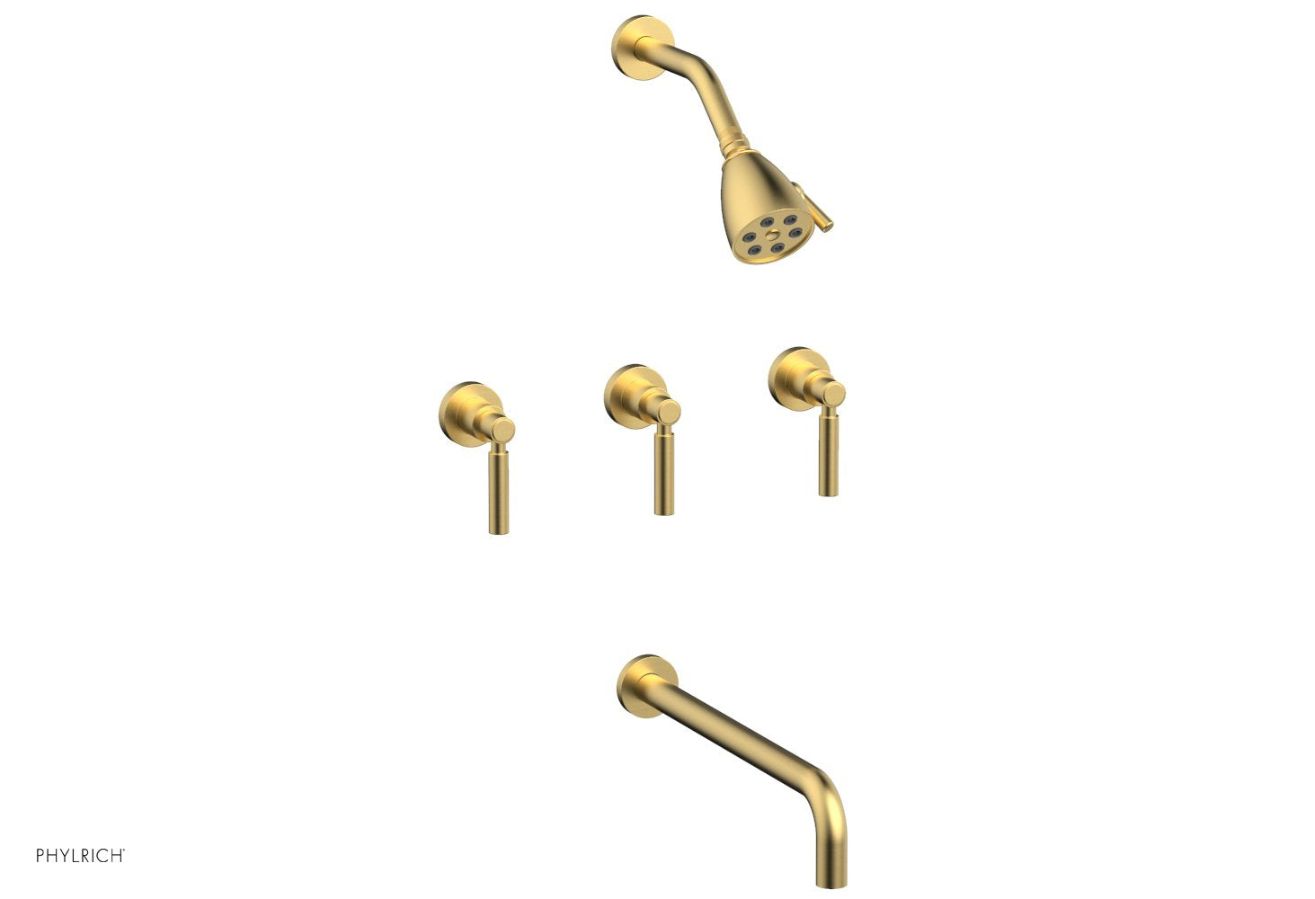 BASIC Three Handle Tub and Shower Set 14" Spout - Lever Handles D2130-14