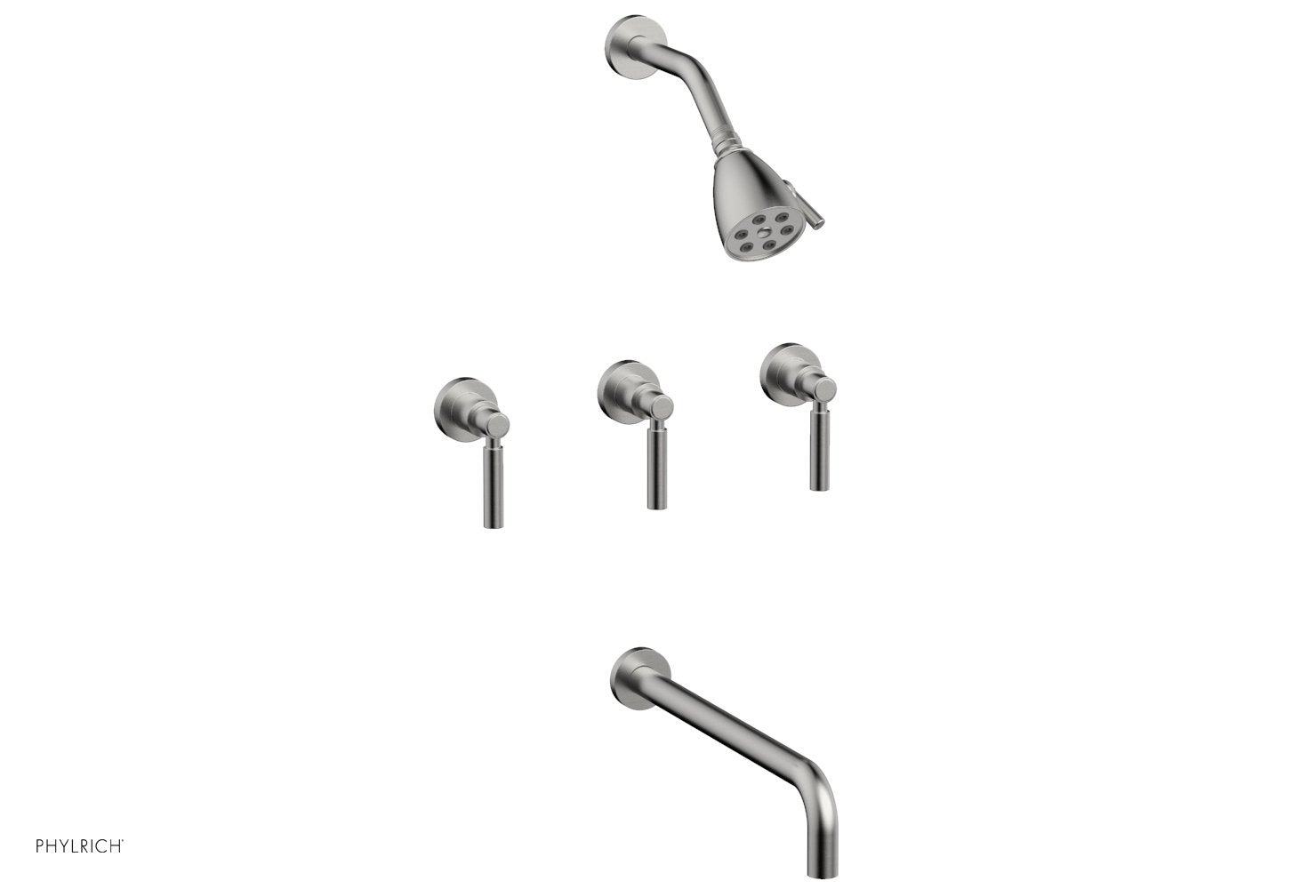 BASIC Three Handle Tub and Shower Set 14" Spout - Lever Handles D2130-14