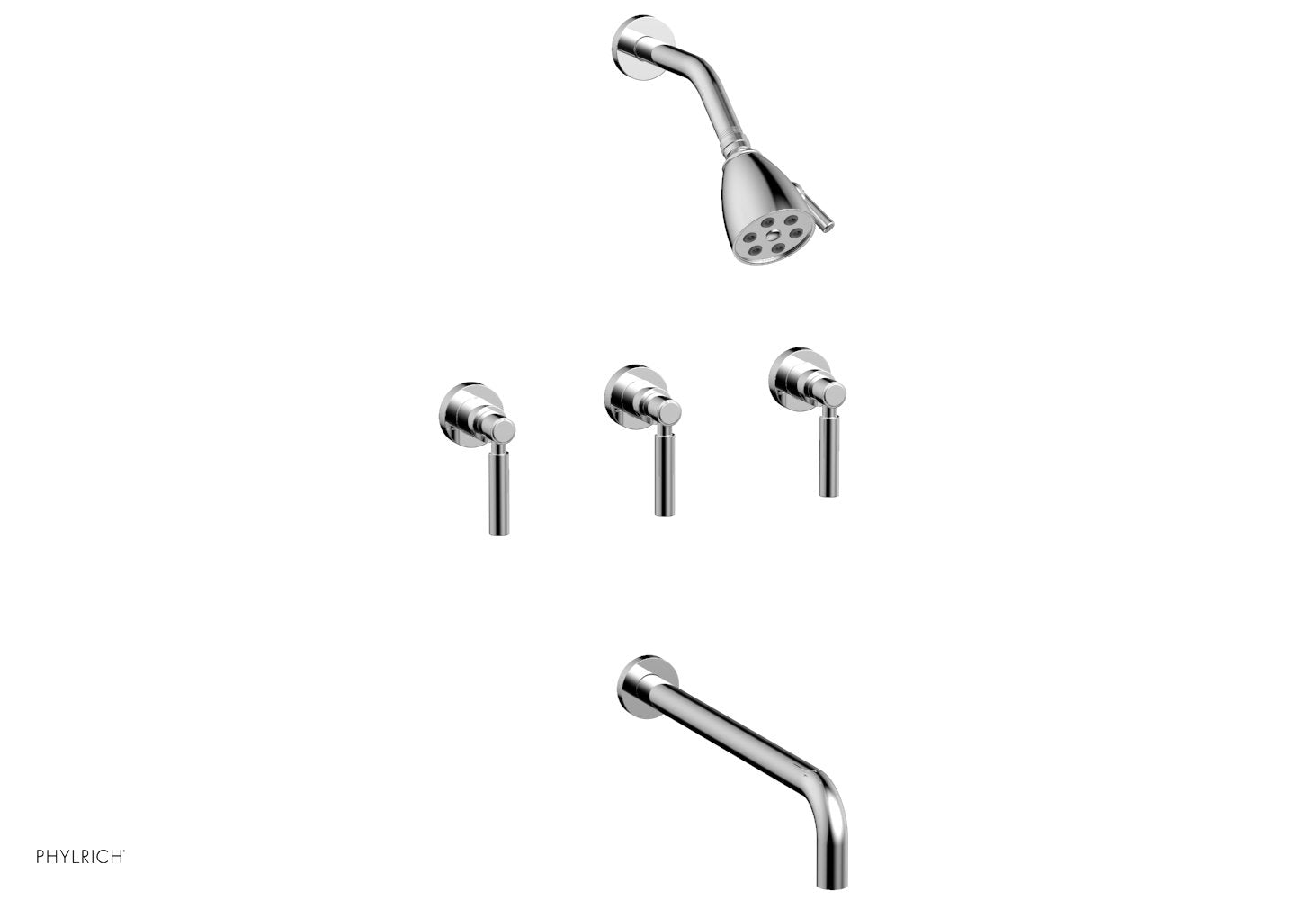 BASIC Three Handle Tub and Shower Set 14" Spout - Lever Handles D2130-14