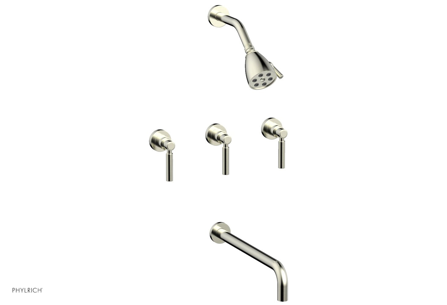 BASIC Three Handle Tub and Shower Set 14" Spout - Lever Handles D2130-14