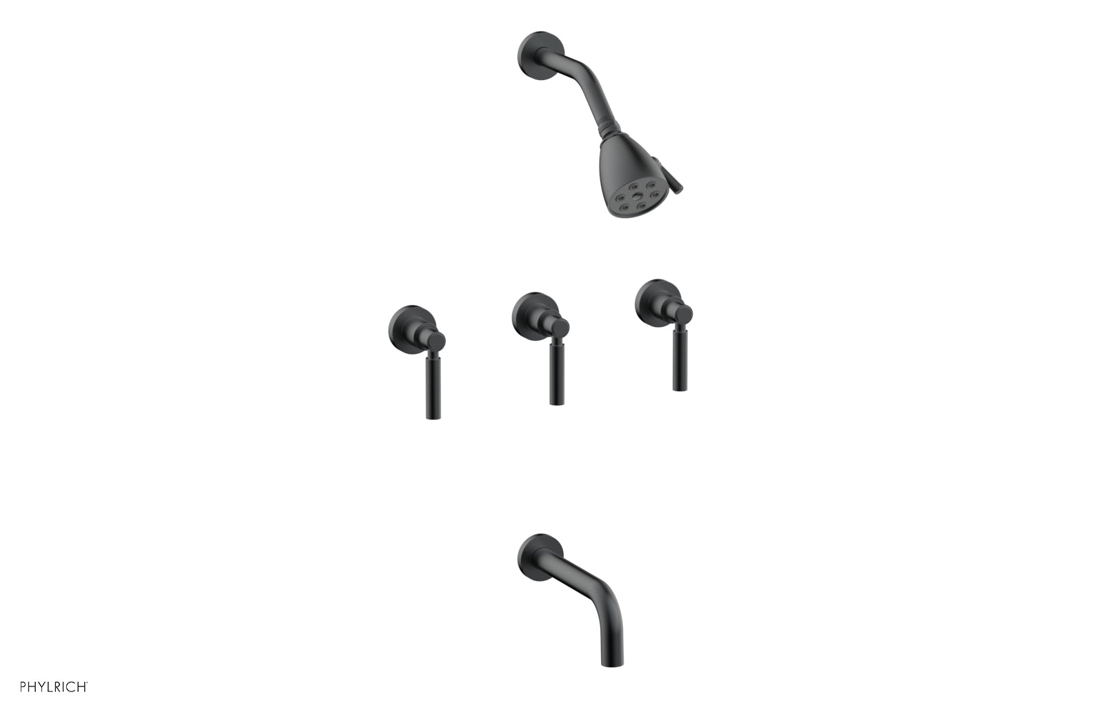 BASIC Three Handle Tub and Shower Set 7 1/2" Spout - Lever Handles D2130