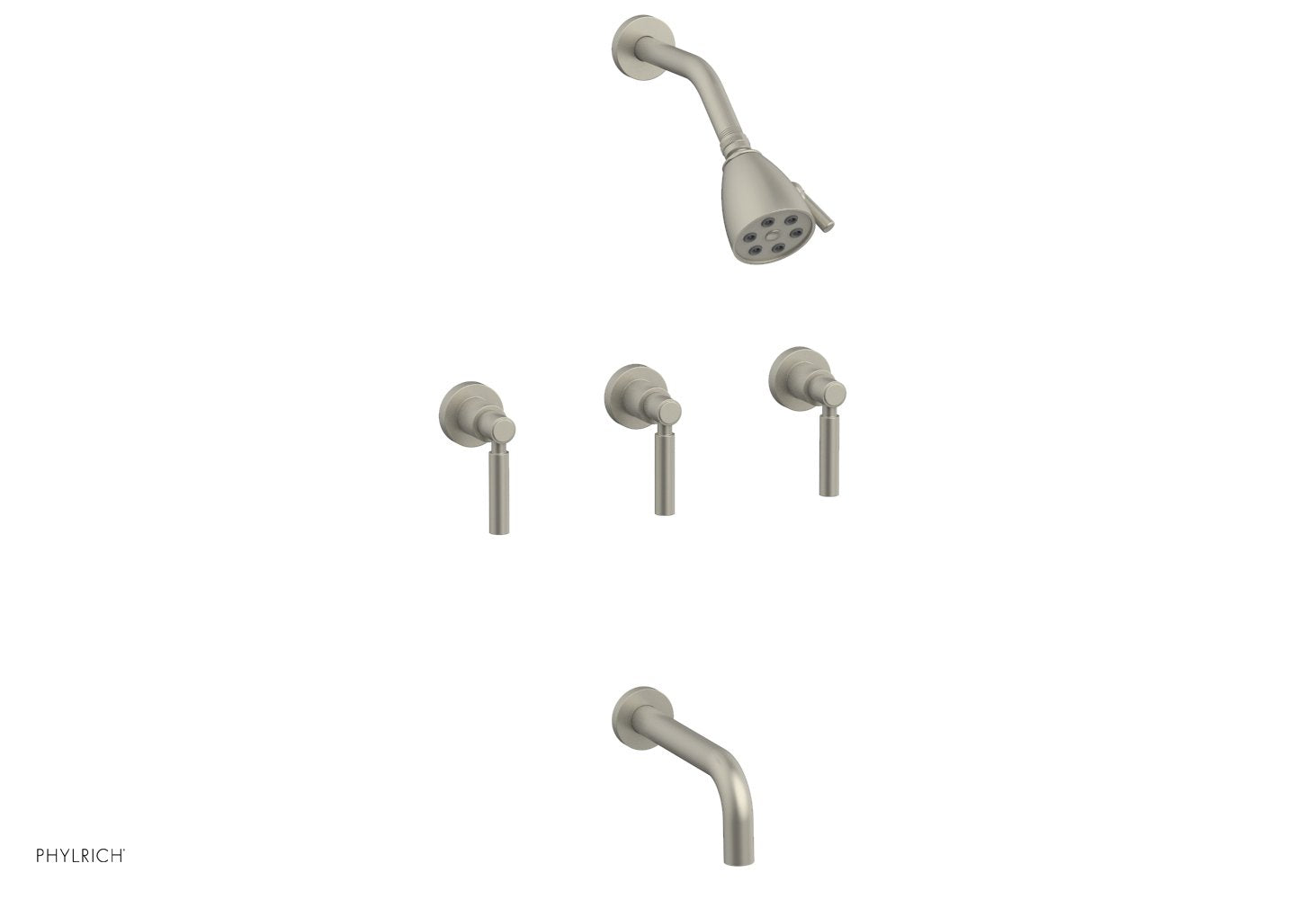 BASIC Three Handle Tub and Shower Set 7 1/2" Spout - Lever Handles D2130