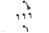 BASIC Three Handle Tub and Shower Set 7 1/2" Spout - Lever Handles D2130