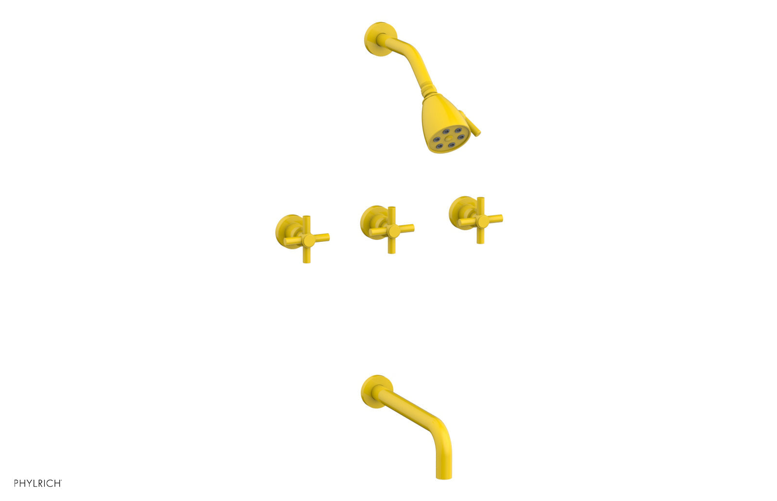 BASIC Three Handle Tub and Shower Set 10" Spout - Tubular Cross Handles D2134-10