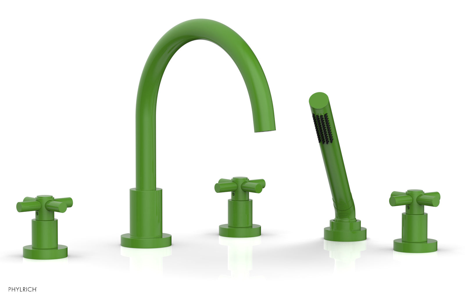 BASIC Deck Tub Set with Hand Shower - Tubular Cross Handles D2134C1