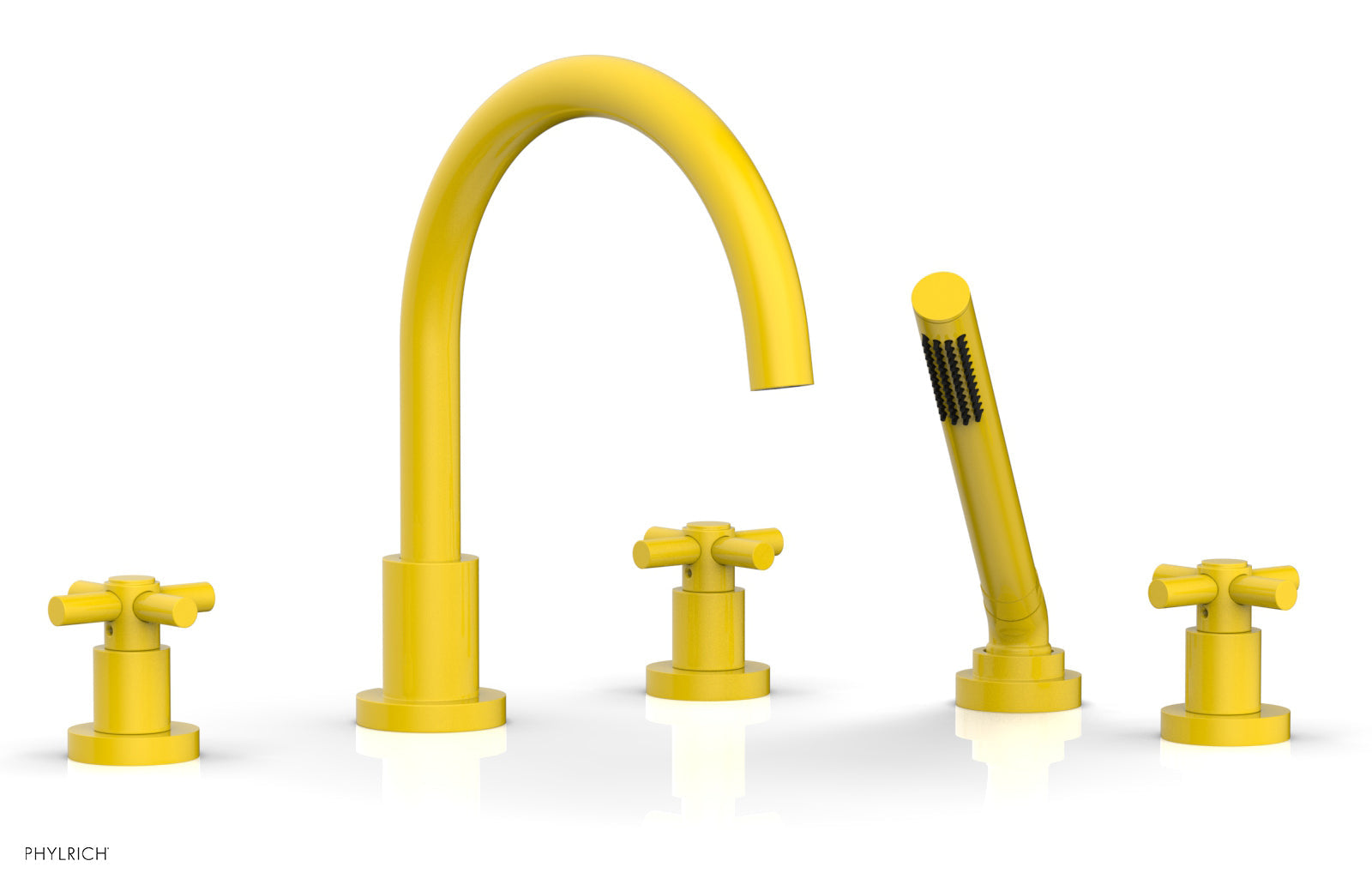 BASIC Deck Tub Set with Hand Shower - Tubular Cross Handles D2134C1