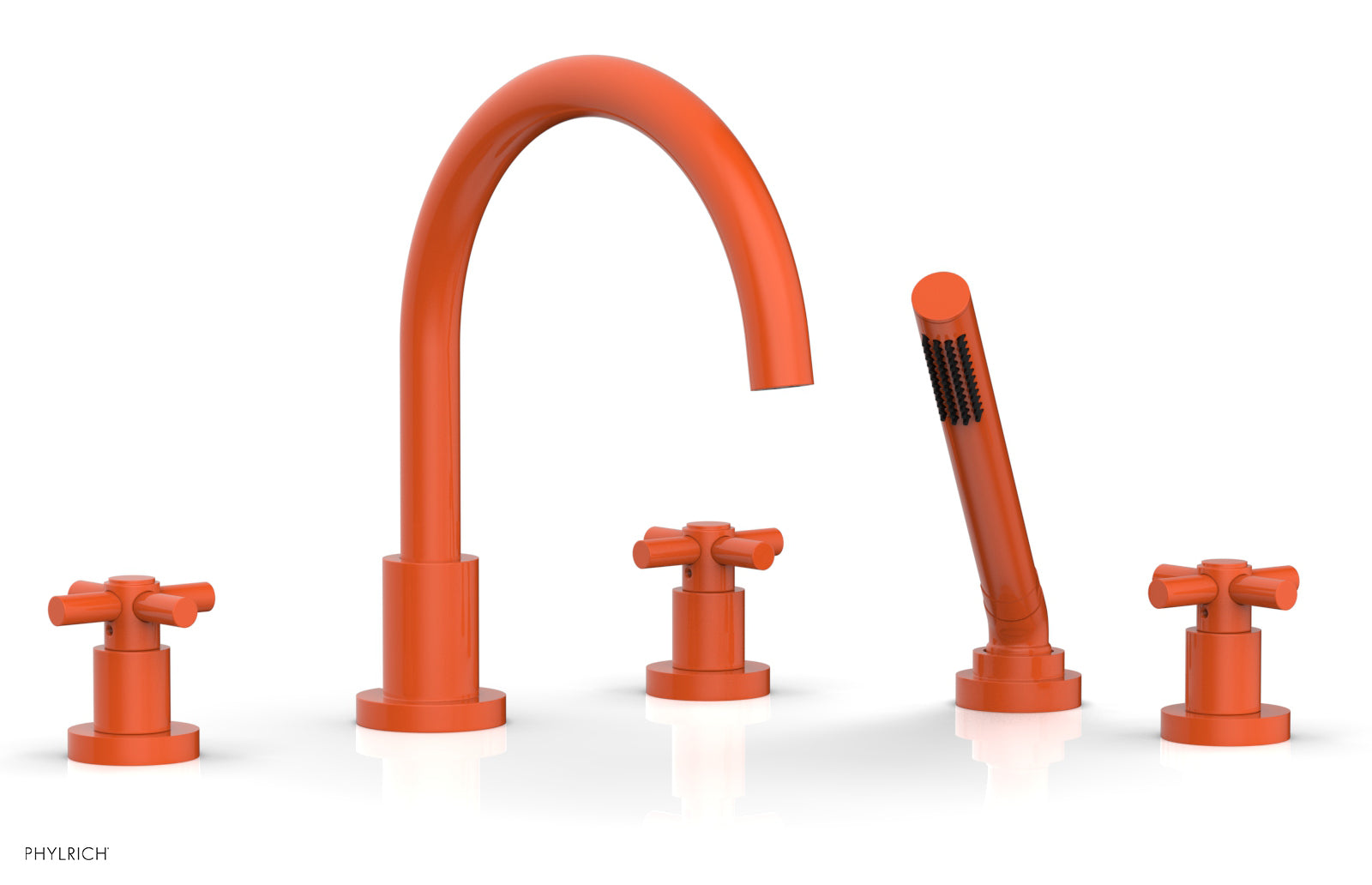 BASIC Deck Tub Set with Hand Shower - Tubular Cross Handles D2134C1