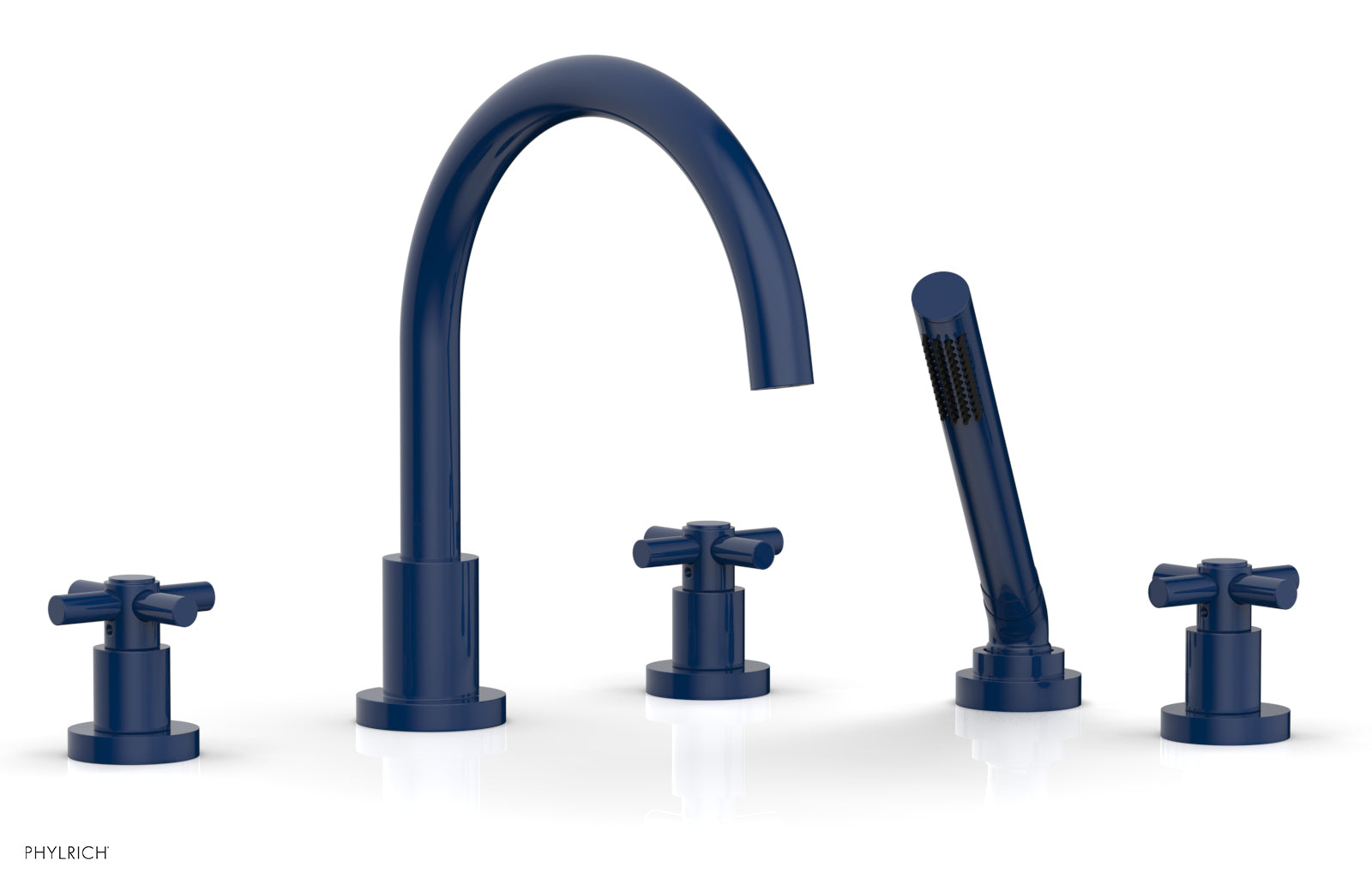 BASIC Deck Tub Set with Hand Shower - Tubular Cross Handles D2134C1