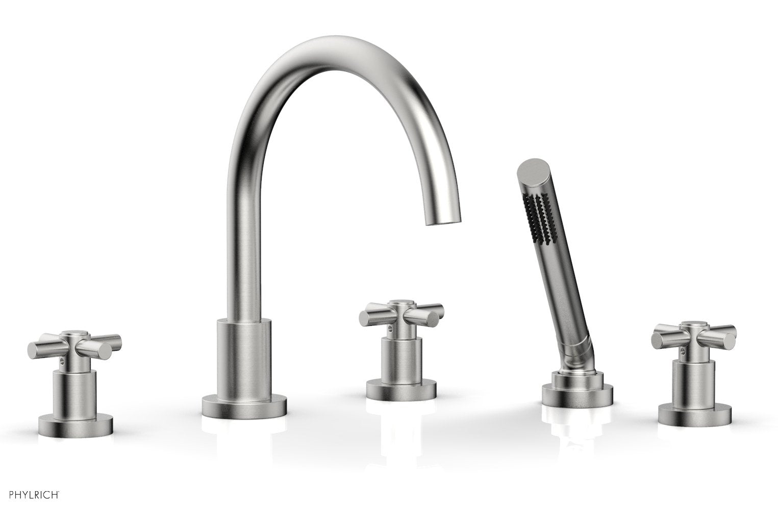 BASIC Deck Tub Set with Hand Shower - Tubular Cross Handles D2134C1