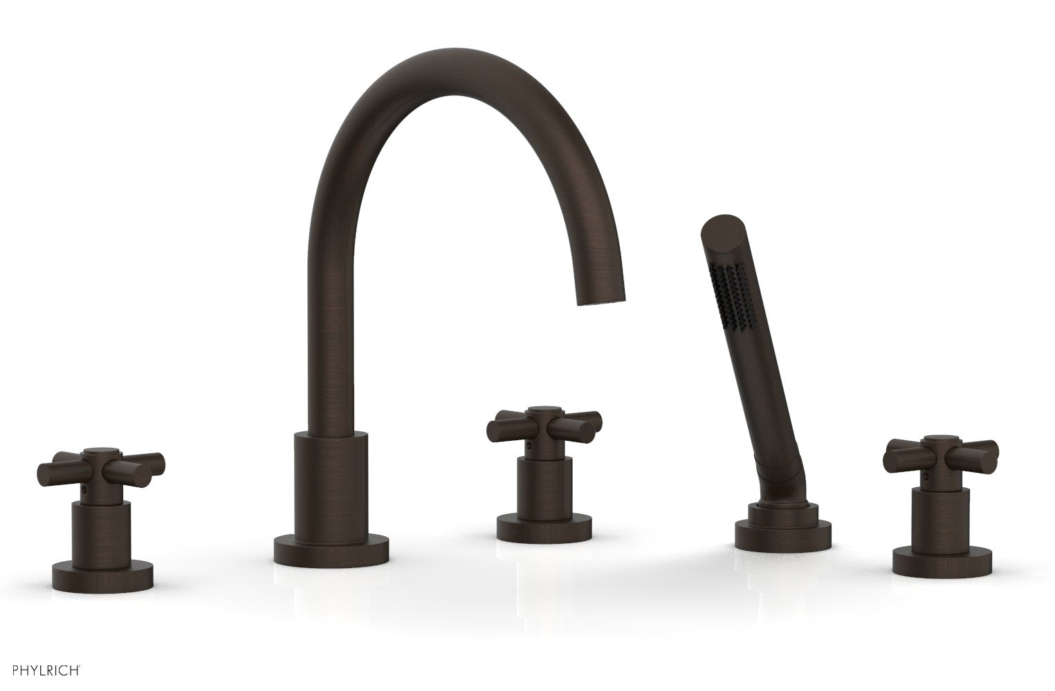 BASIC Deck Tub Set with Hand Shower - Tubular Cross Handles D2134C1