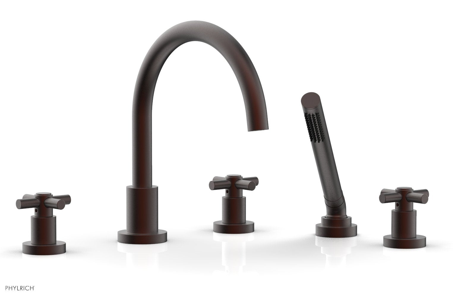 BASIC Deck Tub Set with Hand Shower - Tubular Cross Handles D2134C1