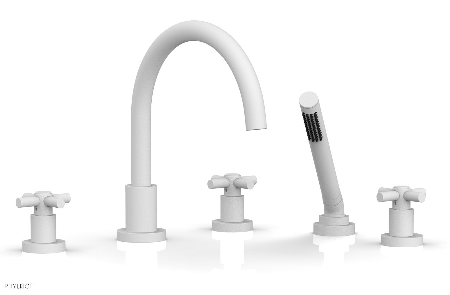 BASIC Deck Tub Set with Hand Shower - Tubular Cross Handles D2134C1