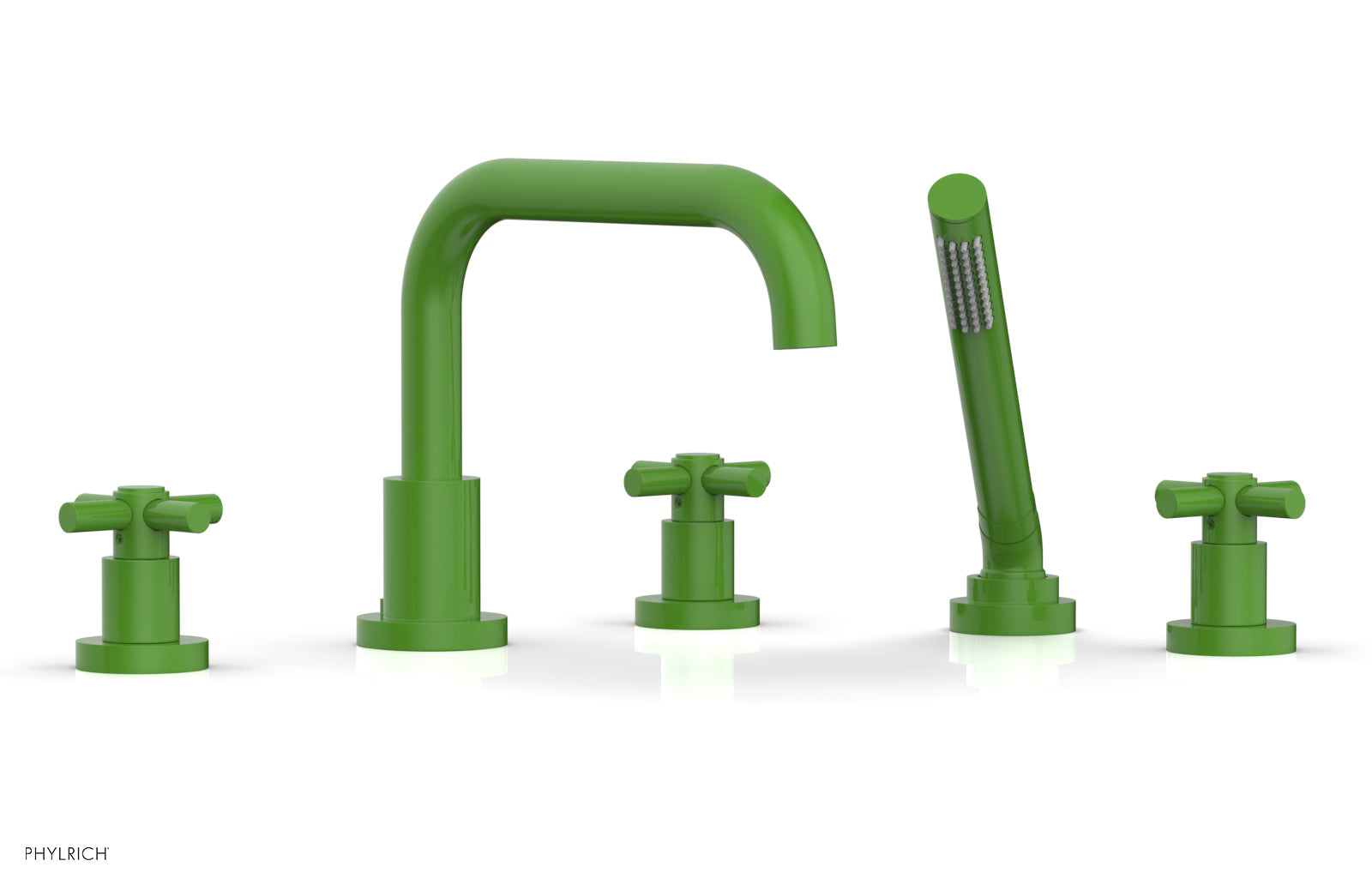 BASIC Deck Tub Set with Hand Shower - Tubular Cross Handles D2136D1