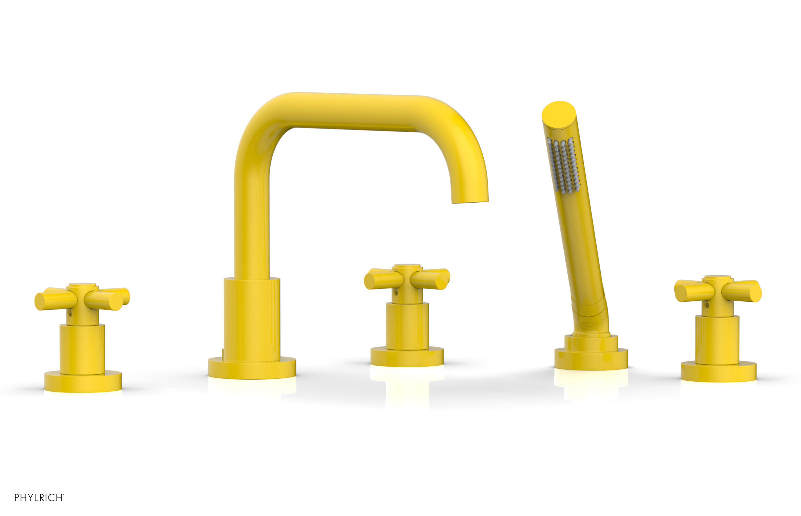 BASIC Deck Tub Set with Hand Shower - Tubular Cross Handles D2136D1