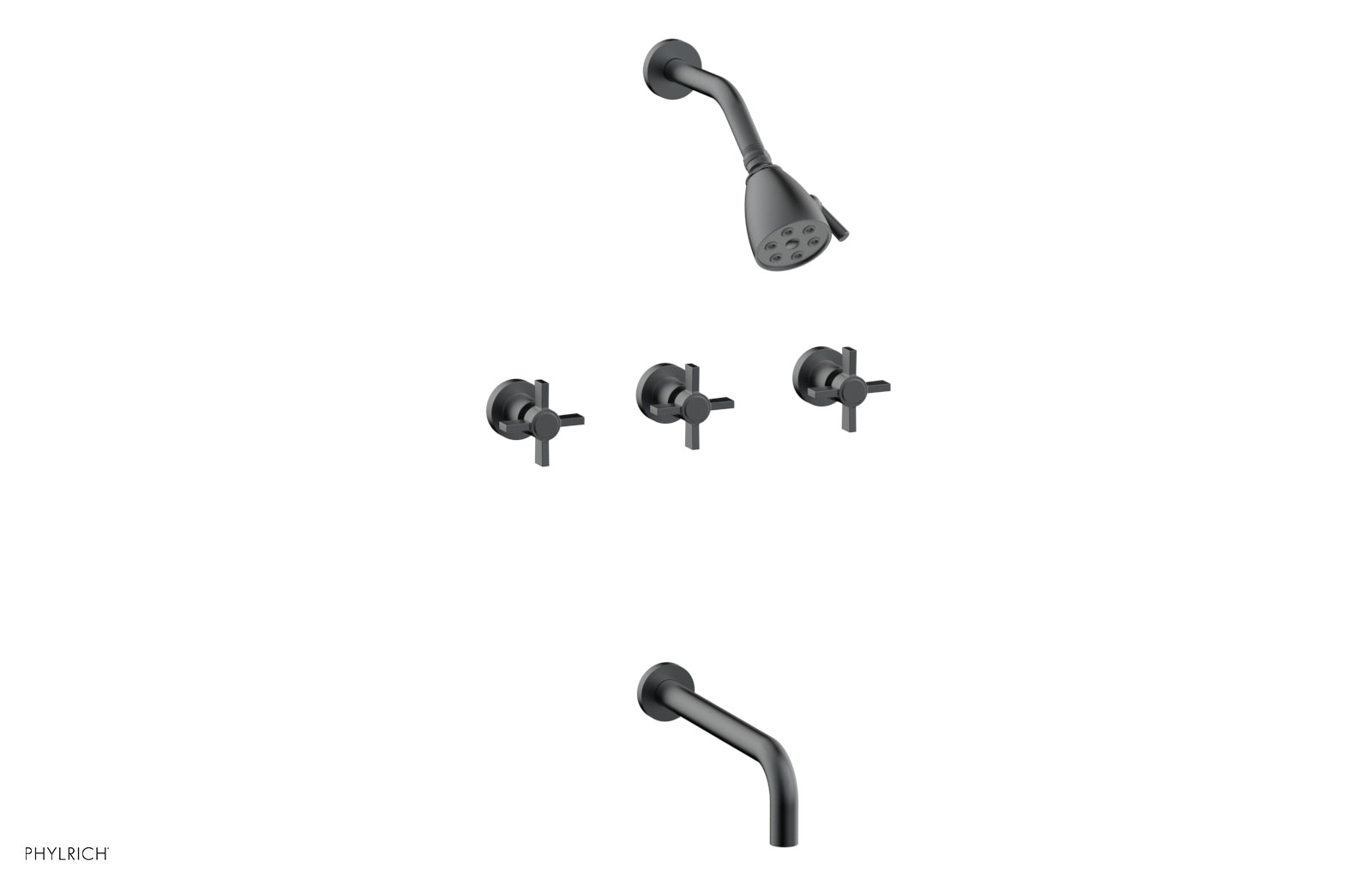 BASIC Three Handle Tub and Shower Set 10" Spout - Blade Cross Handles D2137-10