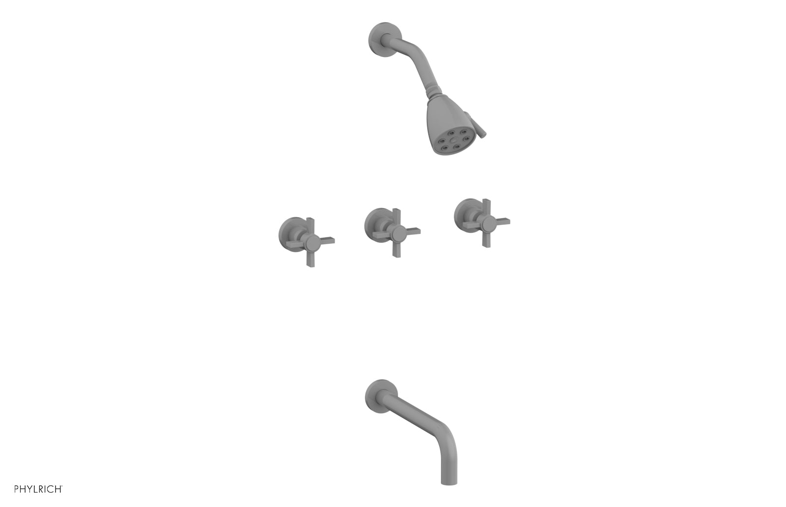 BASIC Three Handle Tub and Shower Set 10" Spout - Blade Cross Handles D2137-10