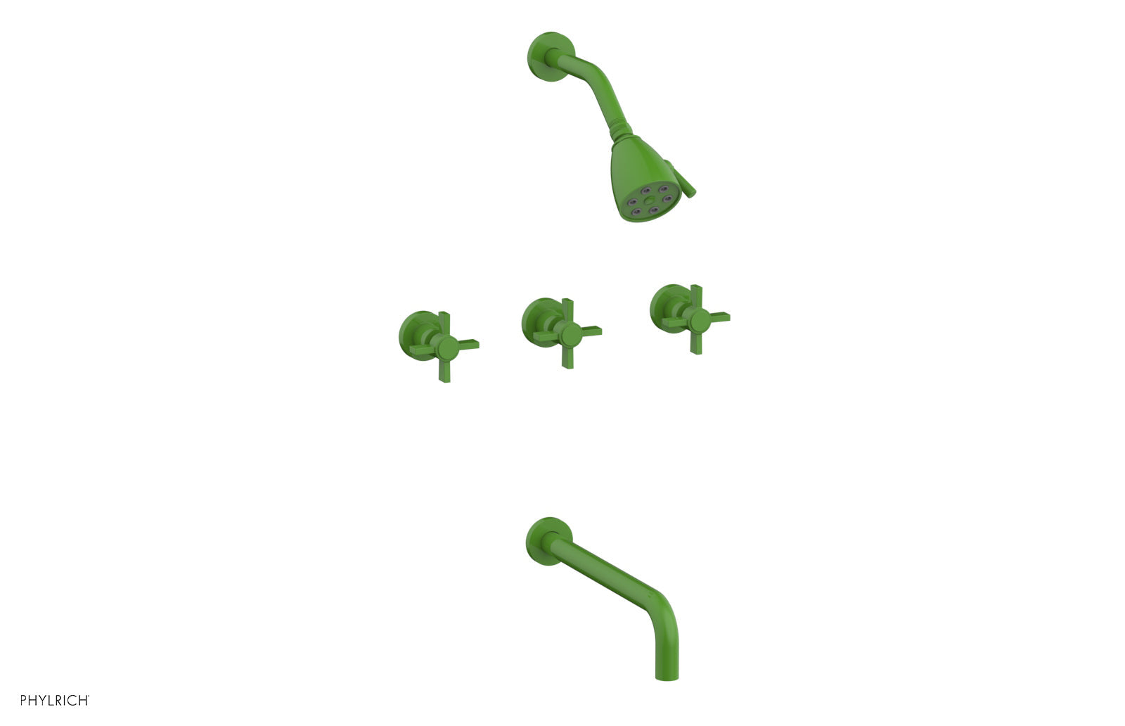 BASIC Three Handle Tub and Shower Set 12" Spout - Blade Cross Handles D2137-12