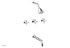 BASIC Three Handle Tub and Shower Set 12" Spout - Blade Cross Handles D2137-12