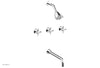 BASIC Three Handle Tub and Shower Set 14" Spout - Blade Cross Handles D2137-14