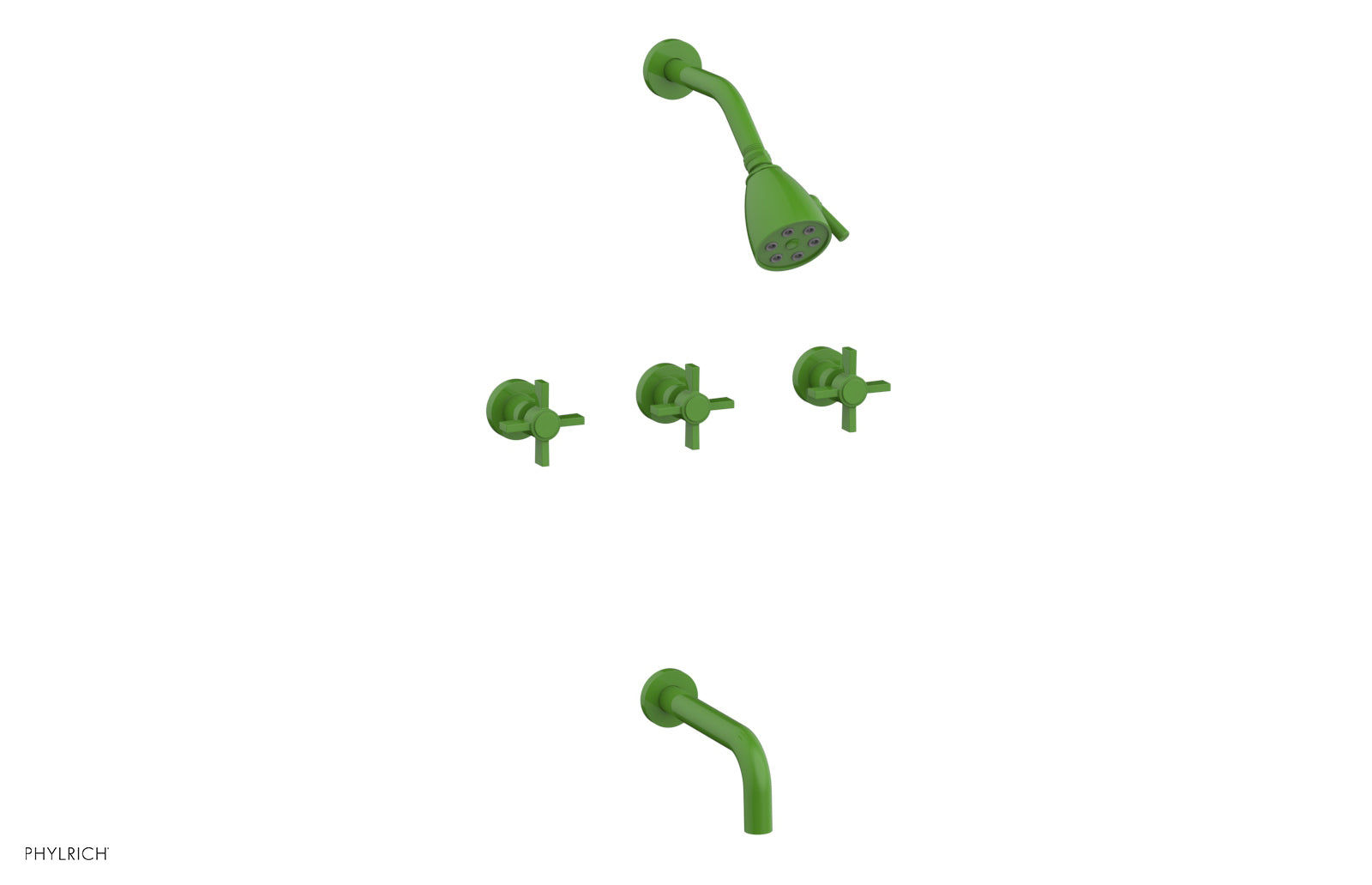 BASIC Three Handle Tub and Shower Set 7 1/2" Spout - Blade Cross Handles D2137