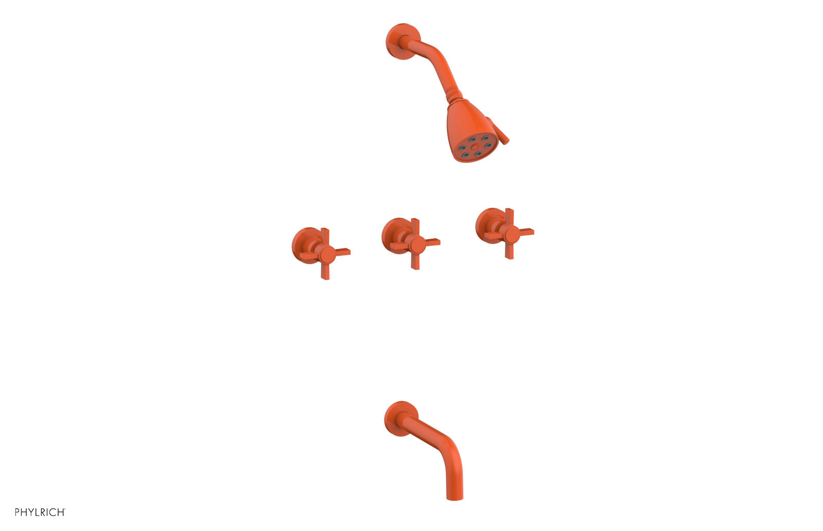 BASIC Three Handle Tub and Shower Set 7 1/2" Spout - Blade Cross Handles D2137