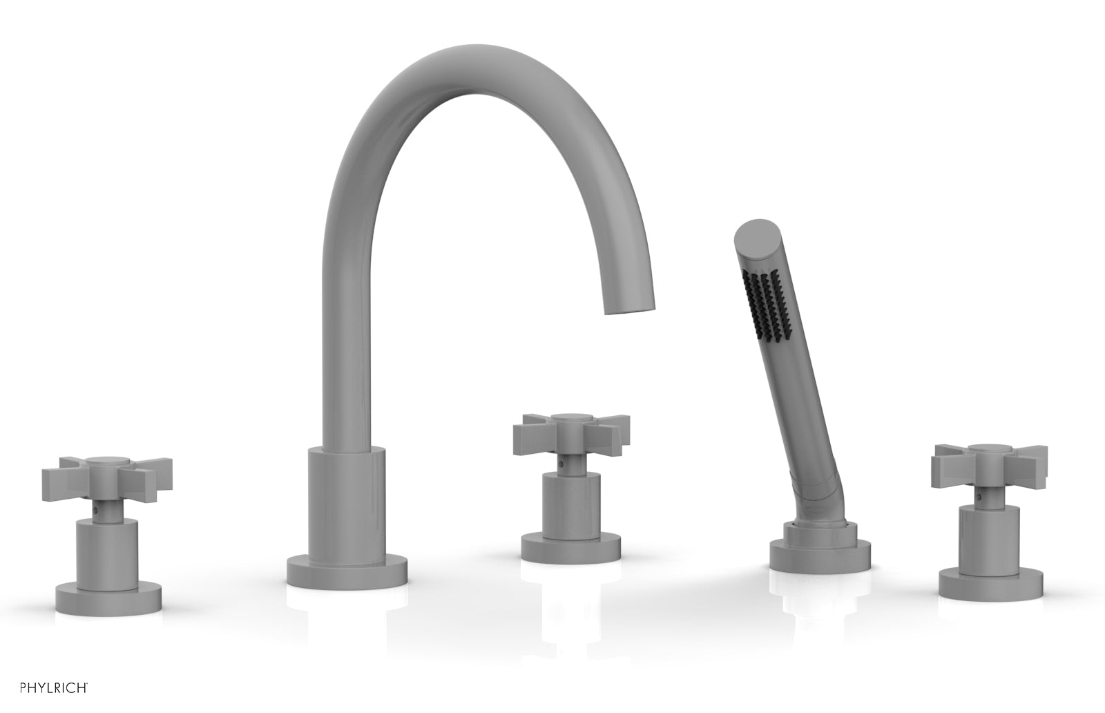 BASIC Deck Tub Set with Hand Shower - Blade Cross Handles D2137C1