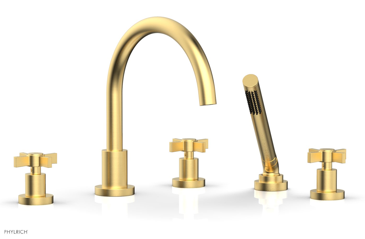 BASIC Deck Tub Set with Hand Shower - Blade Cross Handles D2137C1