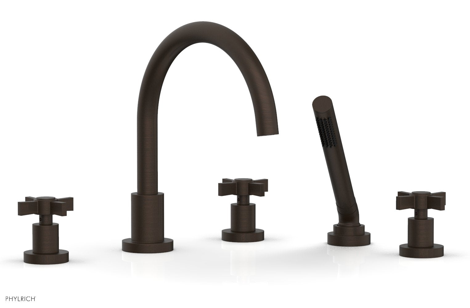 BASIC Deck Tub Set with Hand Shower - Blade Cross Handles D2137C1