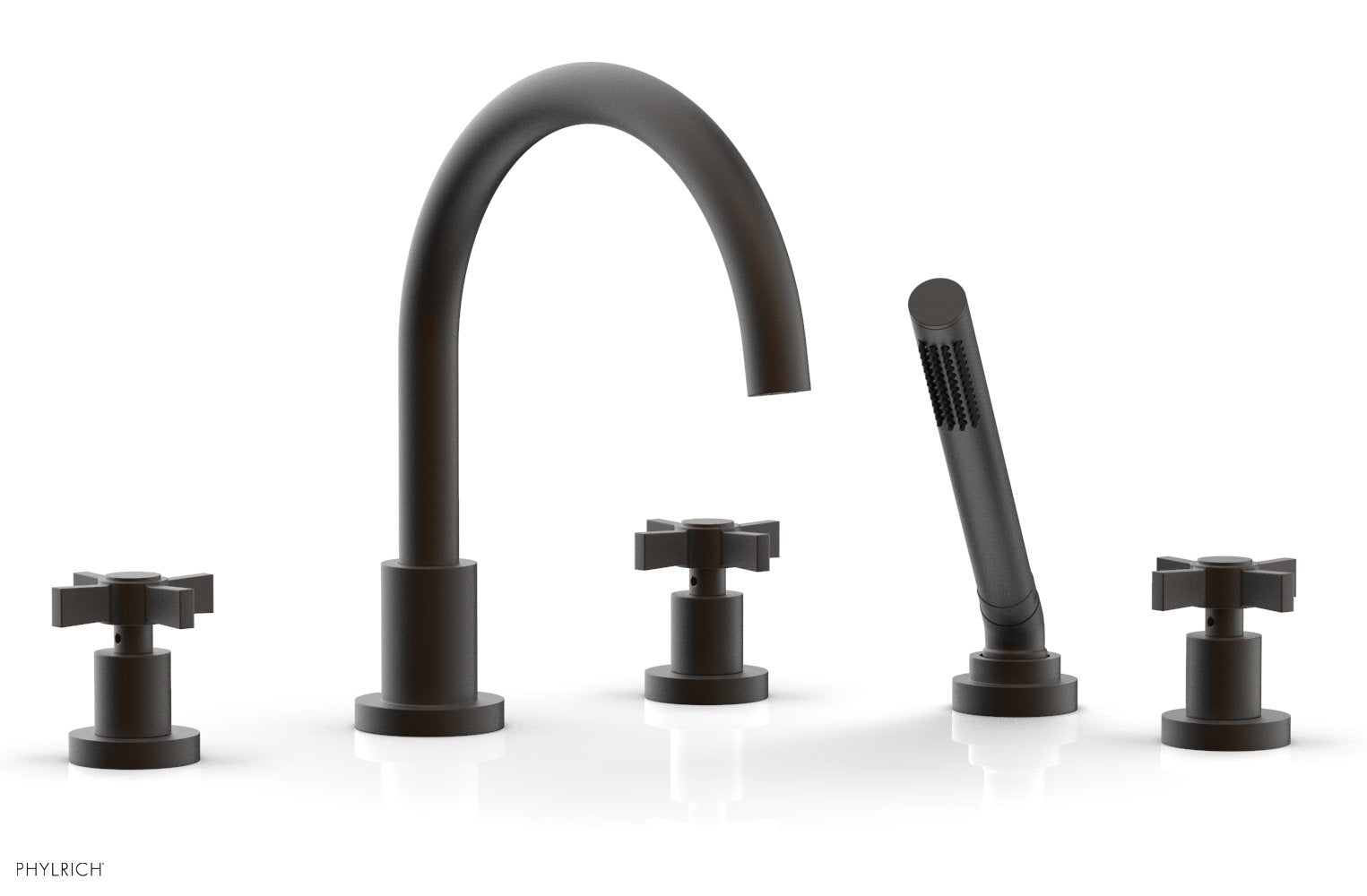 BASIC Deck Tub Set with Hand Shower - Blade Cross Handles D2137C1