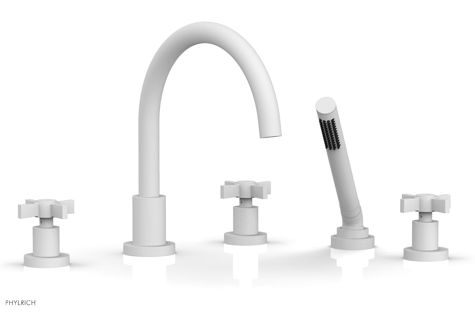 BASIC Deck Tub Set with Hand Shower - Blade Cross Handles D2137C1