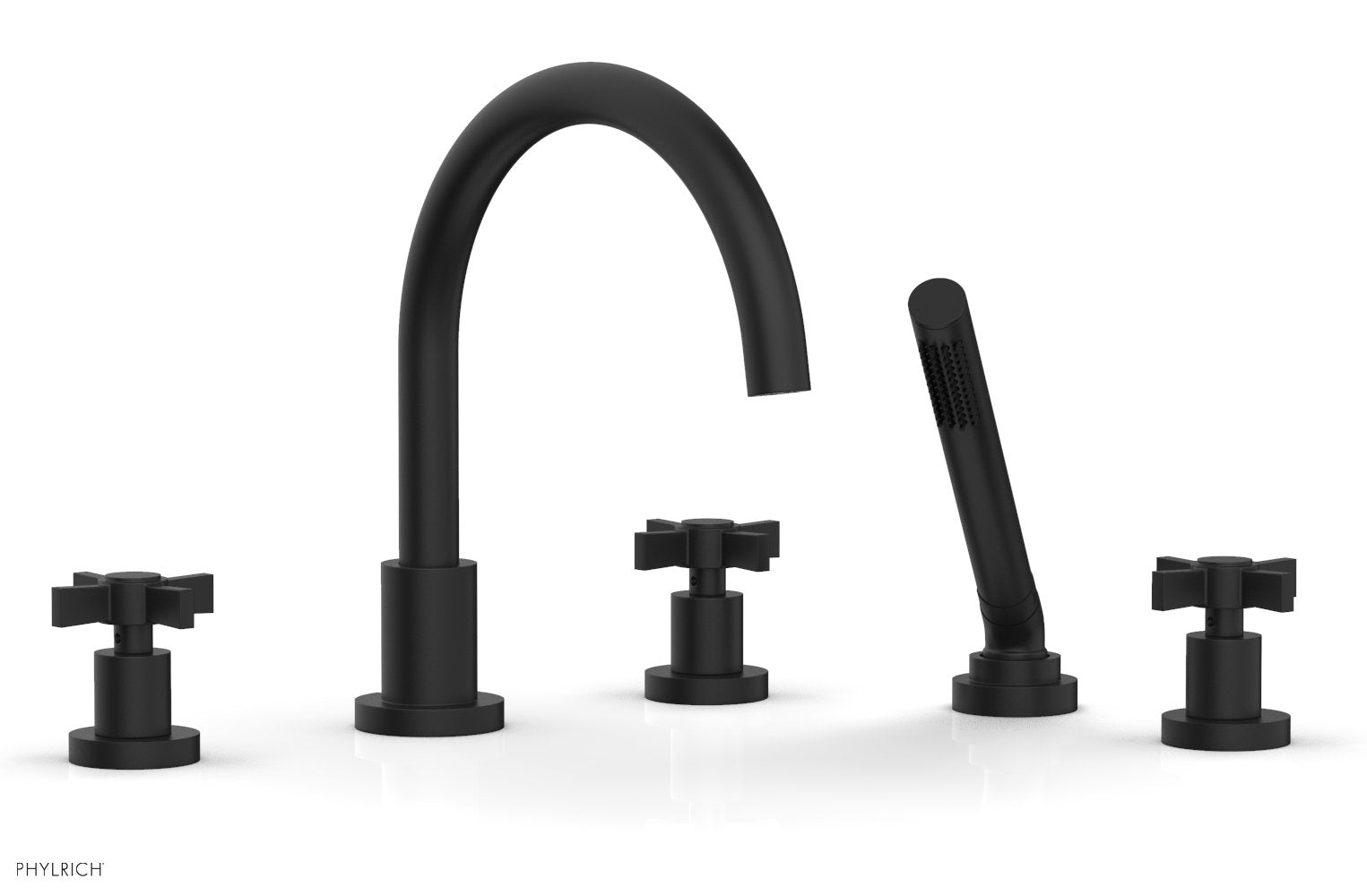 BASIC Deck Tub Set with Hand Shower - Blade Cross Handles D2137C1