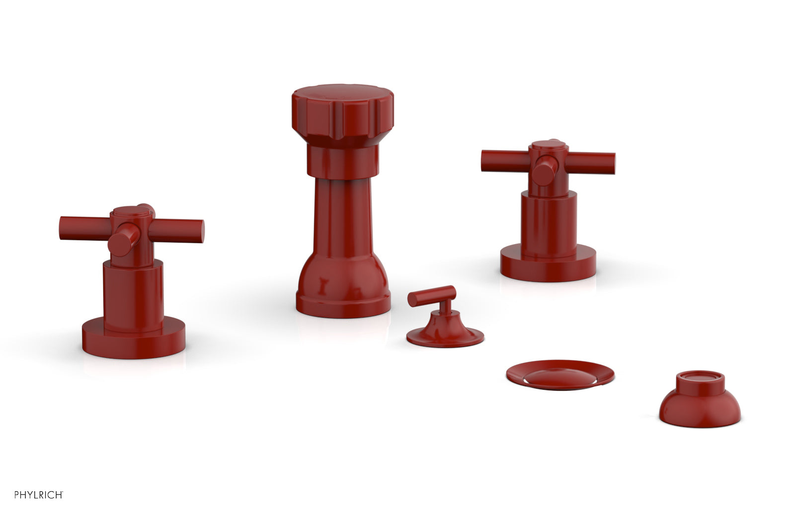 べっち☆ BASIC Four Hole Bidet Set - Tubular Cross Handles D4134