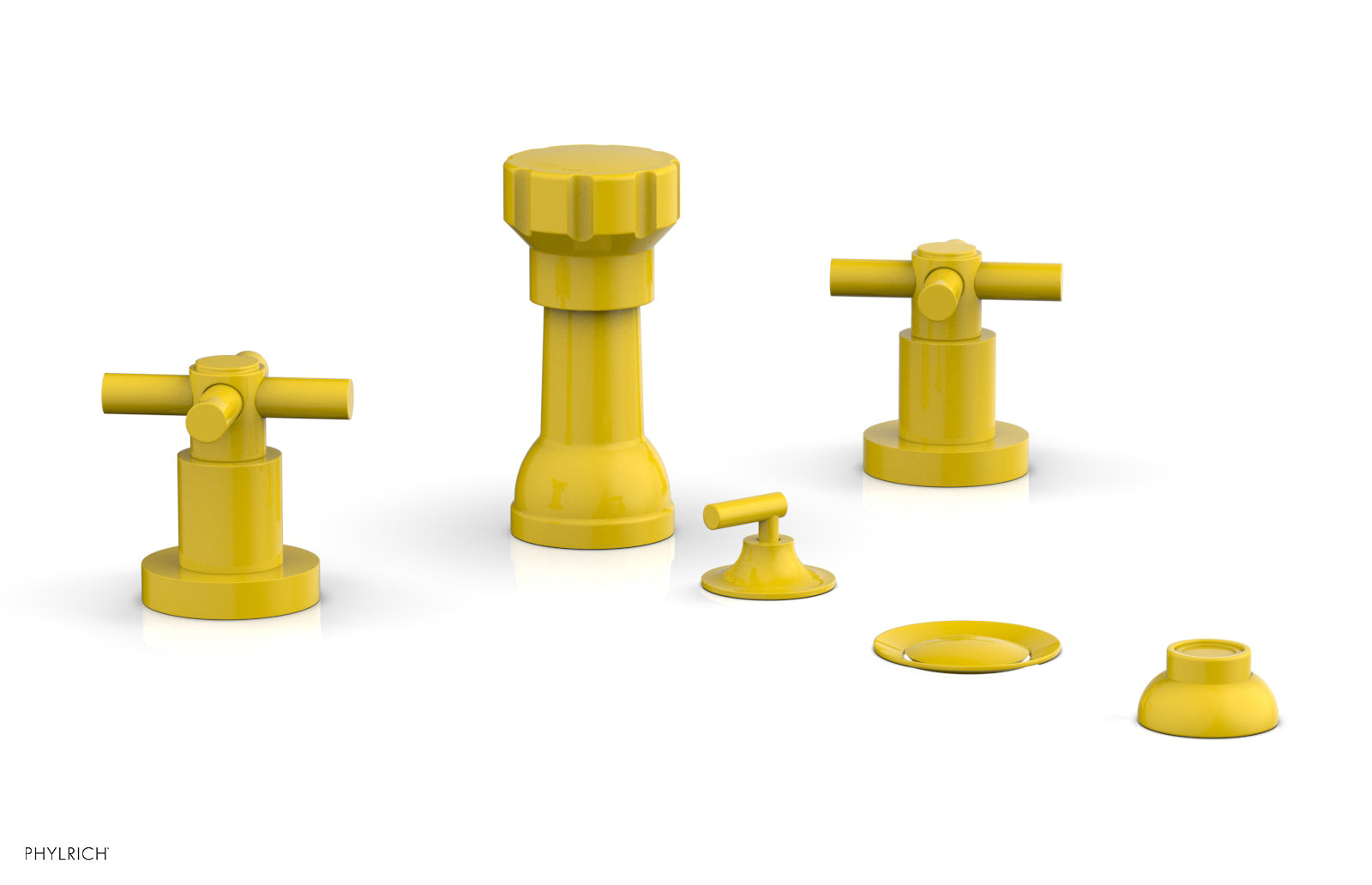 BASIC Four Hole Bidet Set - Tubular Cross Handles D4134