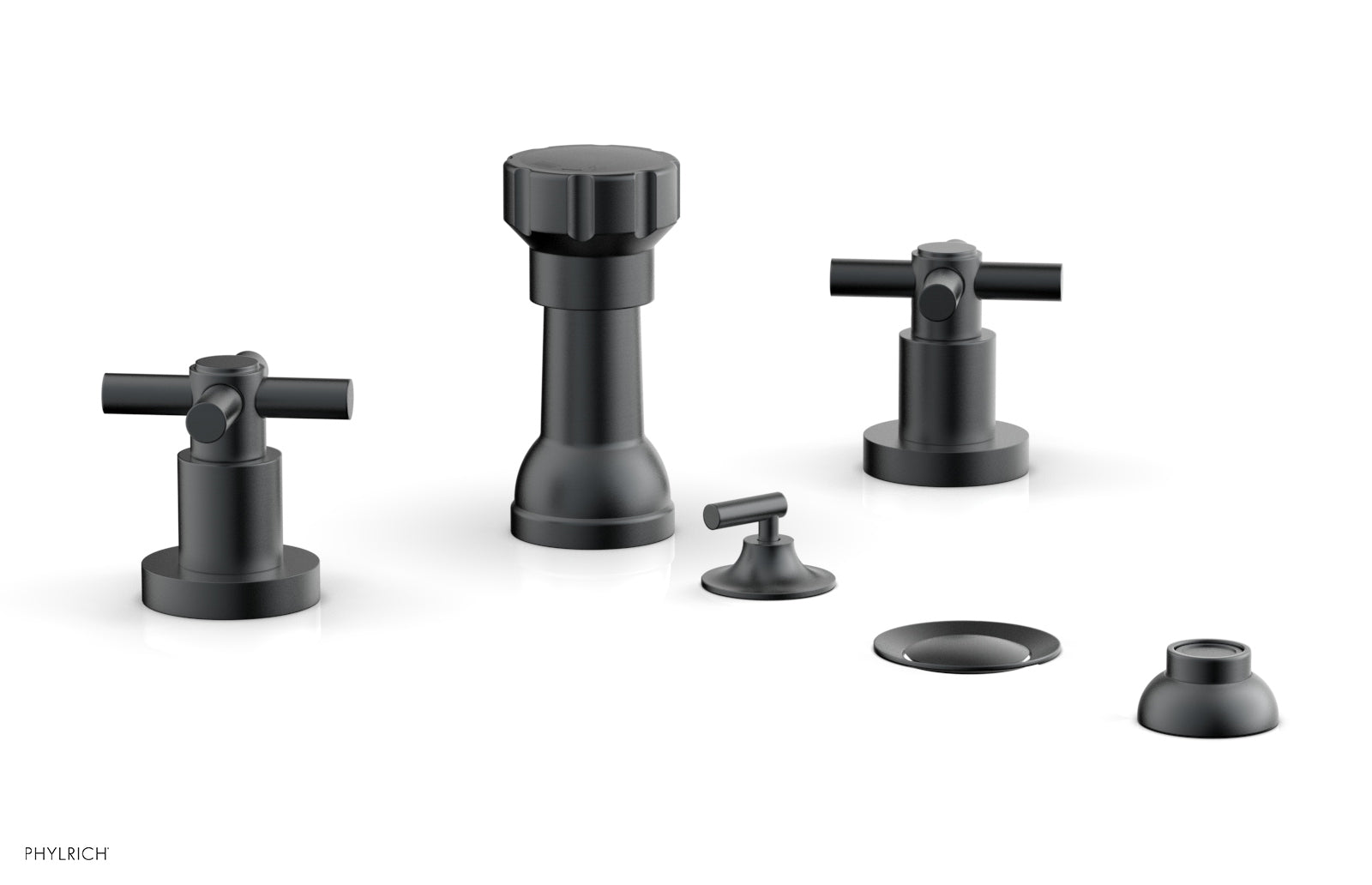 BASIC Four Hole Bidet Set - Tubular Cross Handles D4134