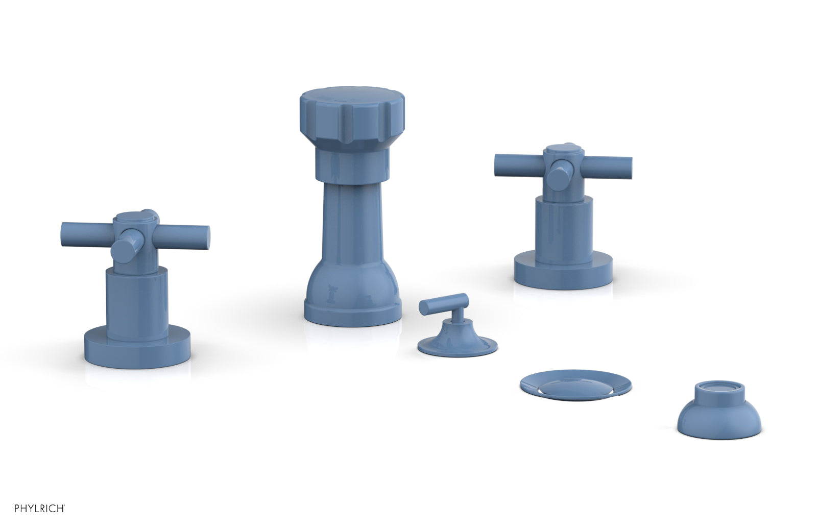 BASIC Four Hole Bidet Set - Tubular Cross Handles D4134