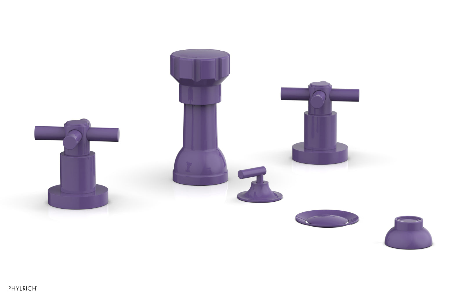 BASIC Four Hole Bidet Set - Tubular Cross Handles D4134