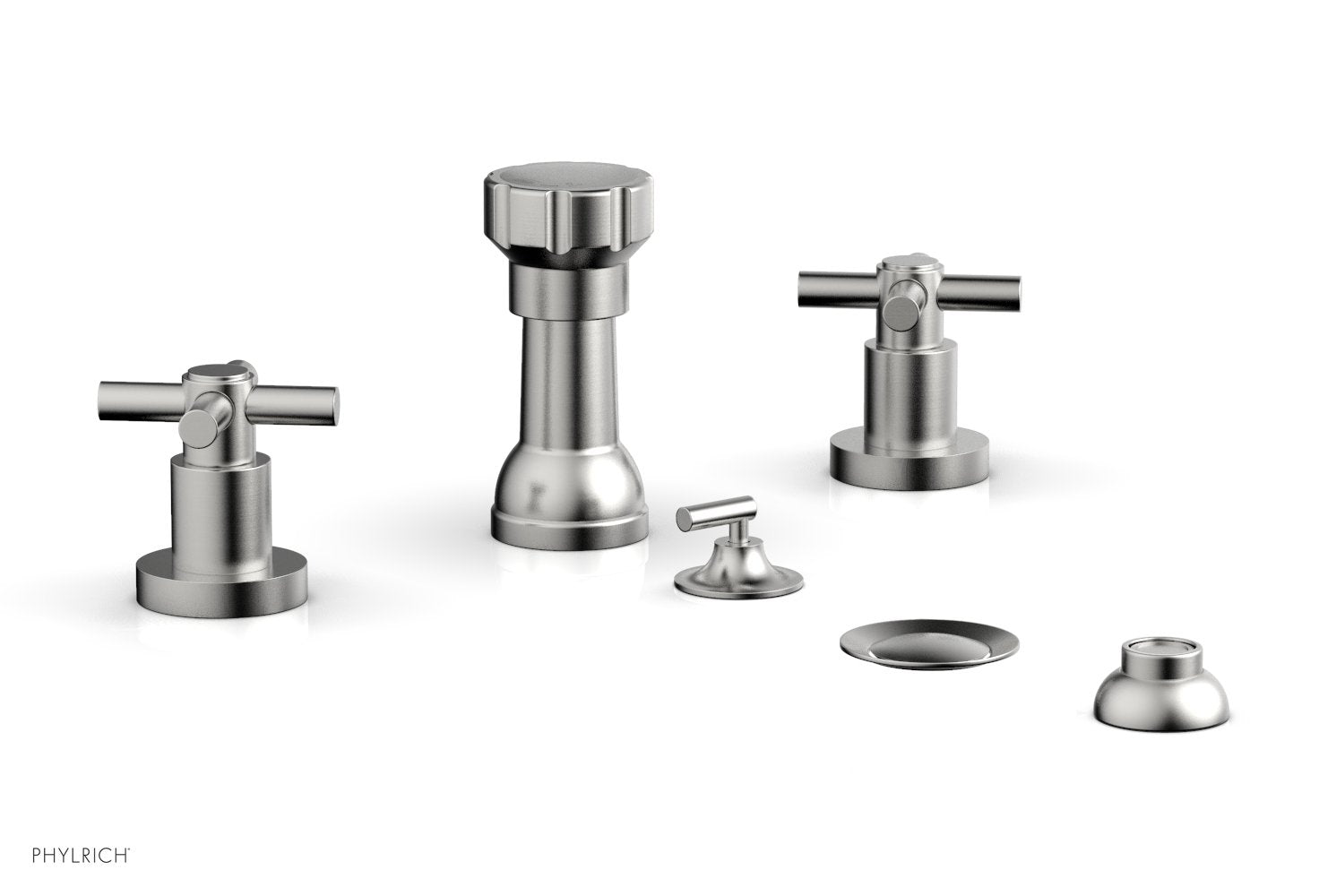 BASIC Four Hole Bidet Set - Tubular Cross Handles D4134