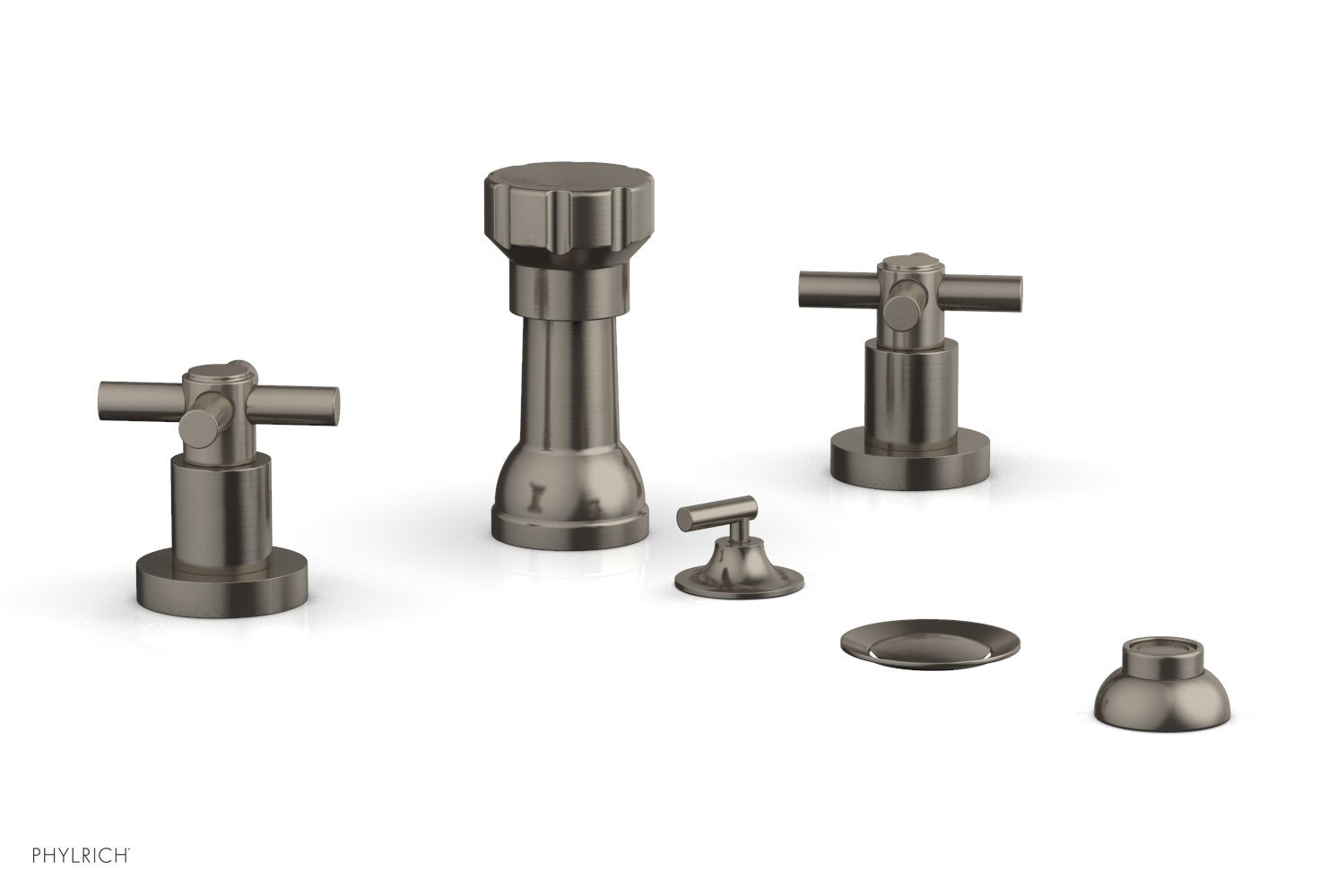 BASIC Four Hole Bidet Set - Tubular Cross Handles D4134